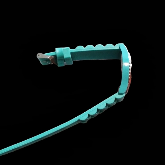 Geneva Green Silicone Watch with Crystals - Picture 3 of 4